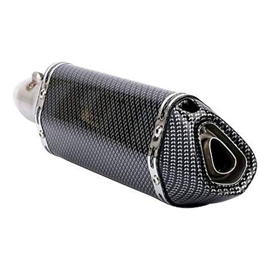 AUTOPOWERZ Triangle Carbon Racing Exhaust Silencer for Bike Slip-on Exhaust System (Stainless Steel)