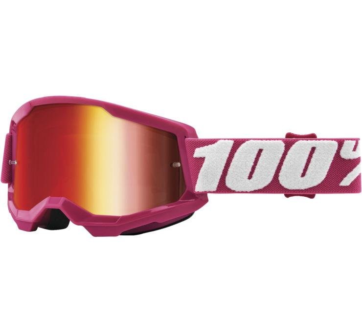 100% Strata 2 Goggles Fletcher with Red Mirror Lens