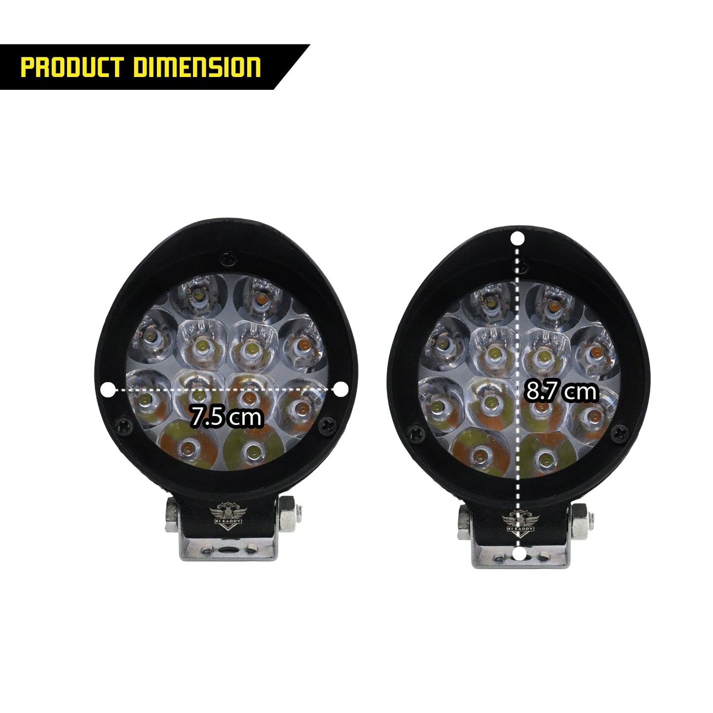 AutoPowerz 12 LED Yellow-White Fog Light for Universal Bike & Car Easy to Install Compactable with all type Vehicles