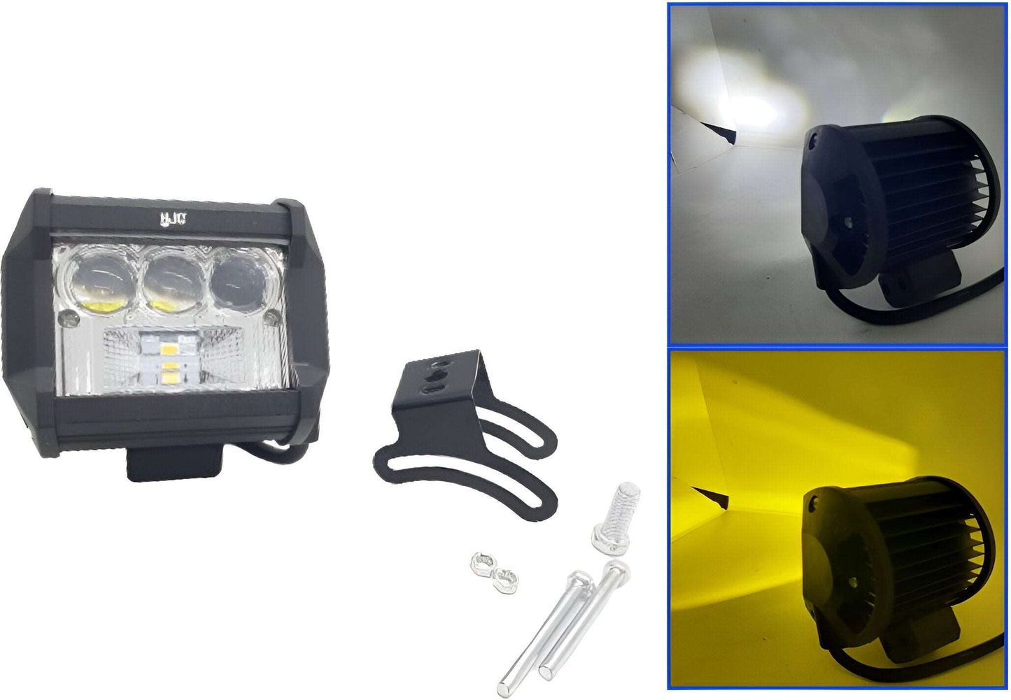 20W Yellow & White Fog Light with Flashing Mode, Universal Fit for Bikes & Cars, DC 12V-80V (Pack Of 1)