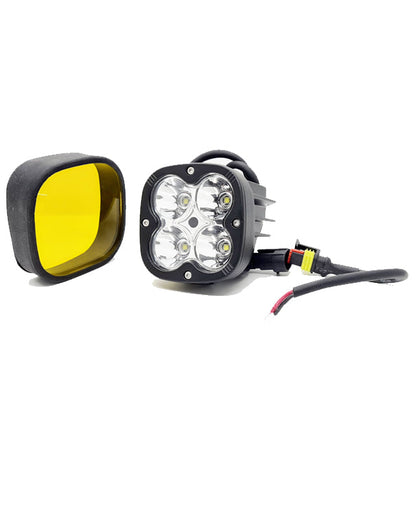 Universal Led Fog Light With 1 Yellow lens cover (60W, 12V-80V, DC,) ( Pack of 2pcs)