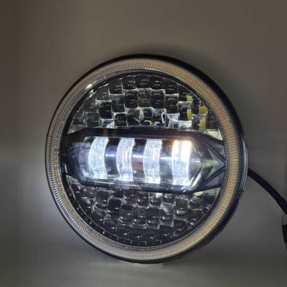 7 Inch Diamond Cut Round Led Headlight For Bikes and Car