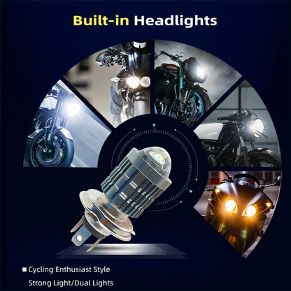 Universal Motorcycle LED Headlight With High & Low Beam ( Yellow & White)