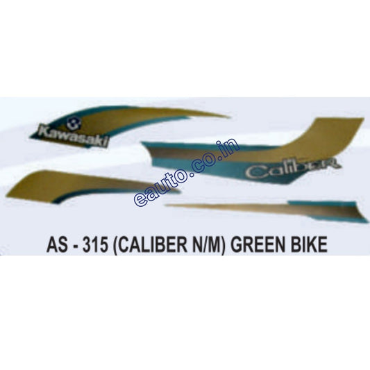 Graphics Sticker Set for Bajaj Caliber | New Model | Green Vehicle | Both Sides