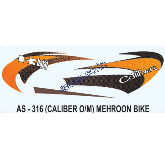 Graphics Sticker Set for Bajaj Caliber | Old Model | Mehroon Vehicle | Both Sides