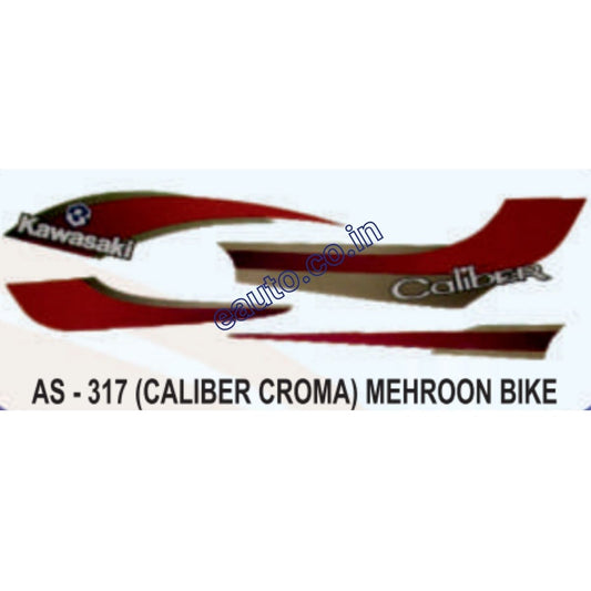 Graphics Sticker Set for Bajaj Caliber Croma | Mehroon Vehicle | Both Sides