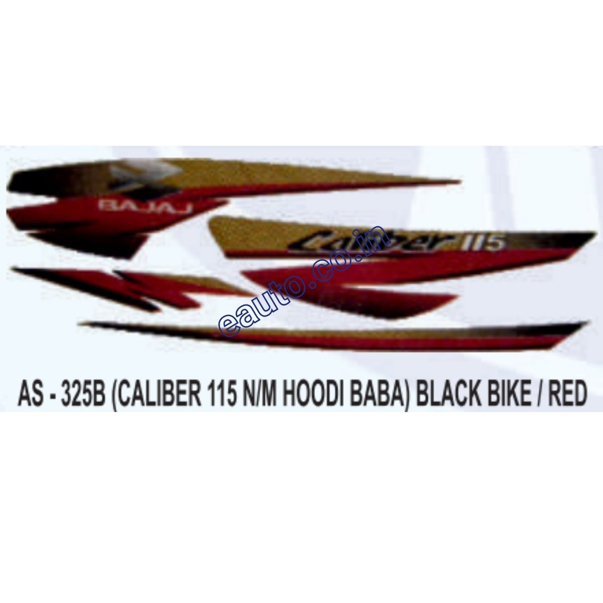 Graphics Sticker Set for Bajaj Caliber 115 | New Model | Hoodi Baba | Balck Vehicle | Red Sticker | Both Sides