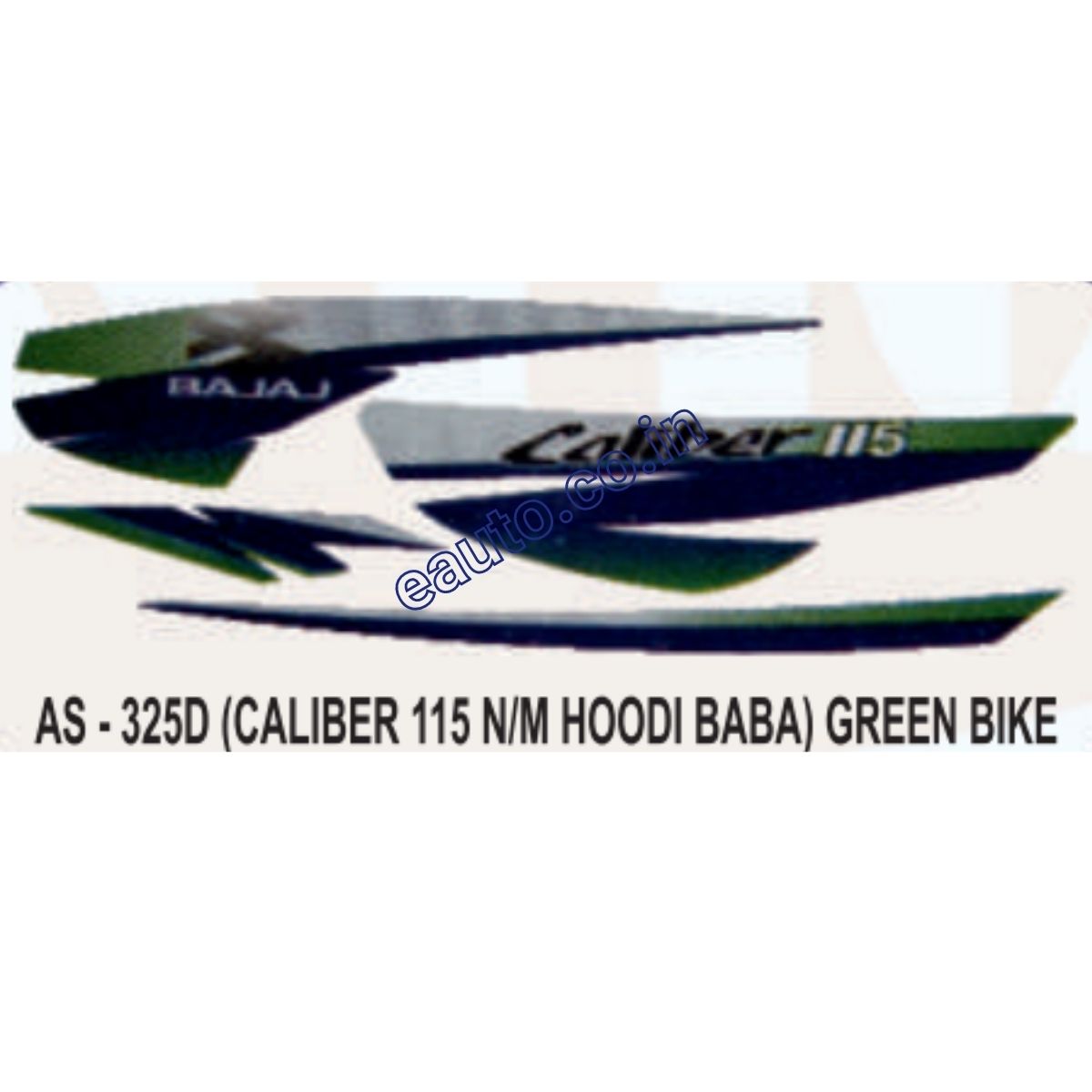 Graphics Sticker Set for Bajaj Caliber 115 | New Model | Hoodi Baba | Green Vehicle | Both Sides