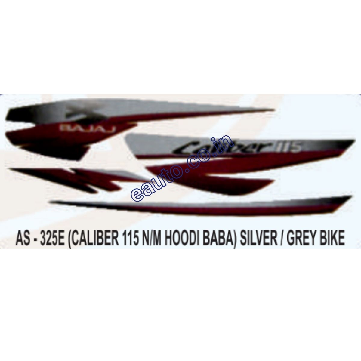 Graphics Sticker Set for Bajaj Caliber 115 | New Model | Hoodi Baba | Silver | Grey Vehicle | Both Sides