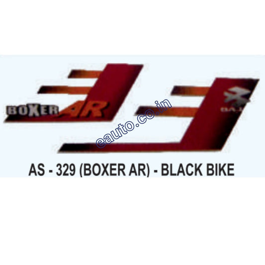 Graphics Sticker Set for Bajaj Boxer AR | Black Vehicle | Both Sides