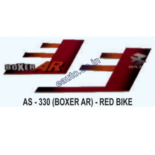 Graphics Sticker Set for Bajaj Boxer AR | Red Vehicle | Both Sides