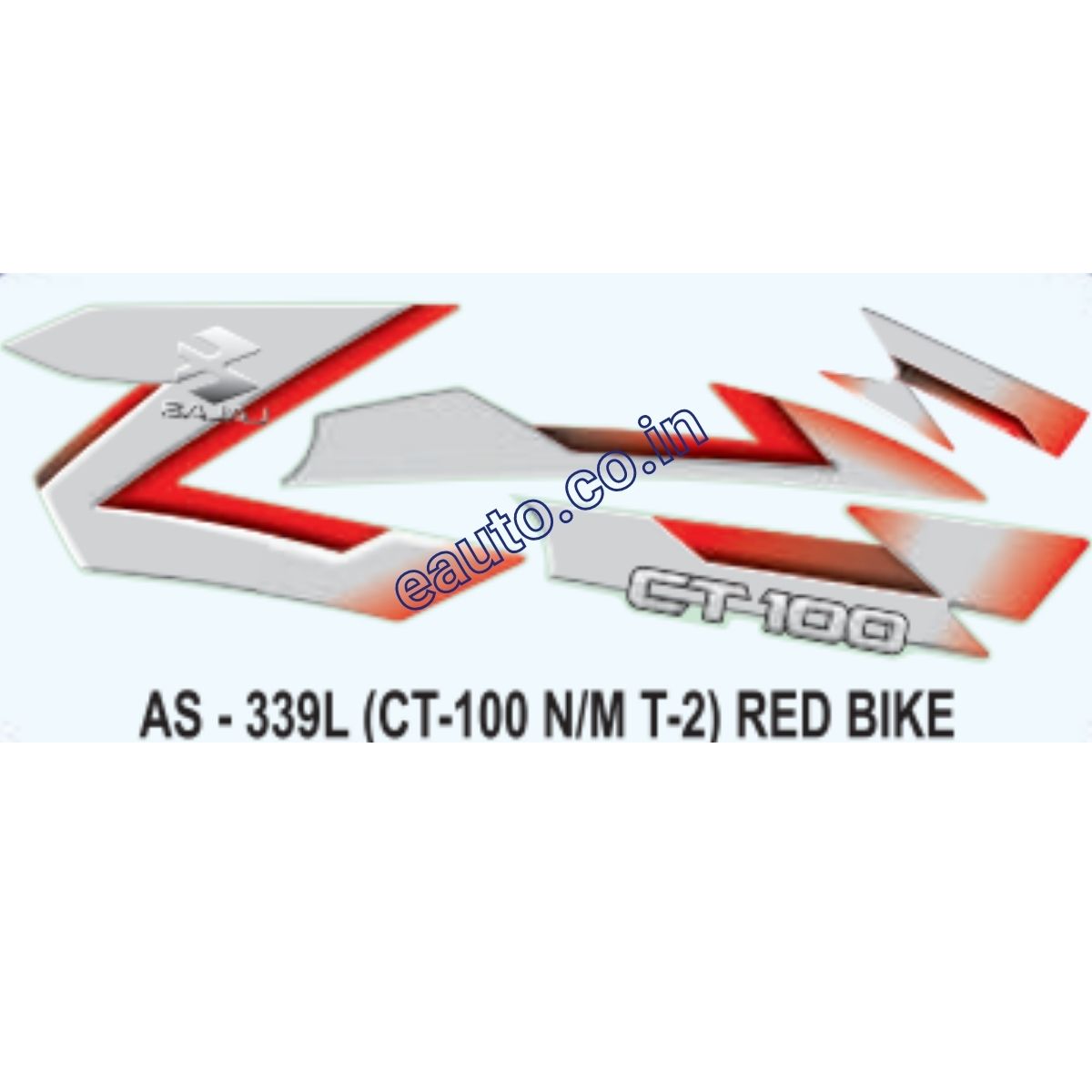 Graphics Sticker Set for Bajaj CT 100 | Type 2 | New Model | Red Vehicle | Both Sides