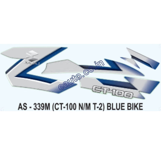 Graphics Sticker Set for Bajaj CT 100 | Type 2 | New Model | Blue Vehicle | Both Sides