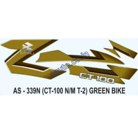 Graphics Sticker Set for Bajaj CT 100 | Type 2 | New Model | Green Vehicle | Both Sides