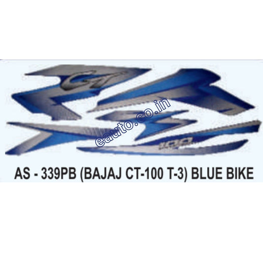 Graphics Sticker Set for Bajaj CT 100 | Type 3 | Blue Vehicle | Both Sides