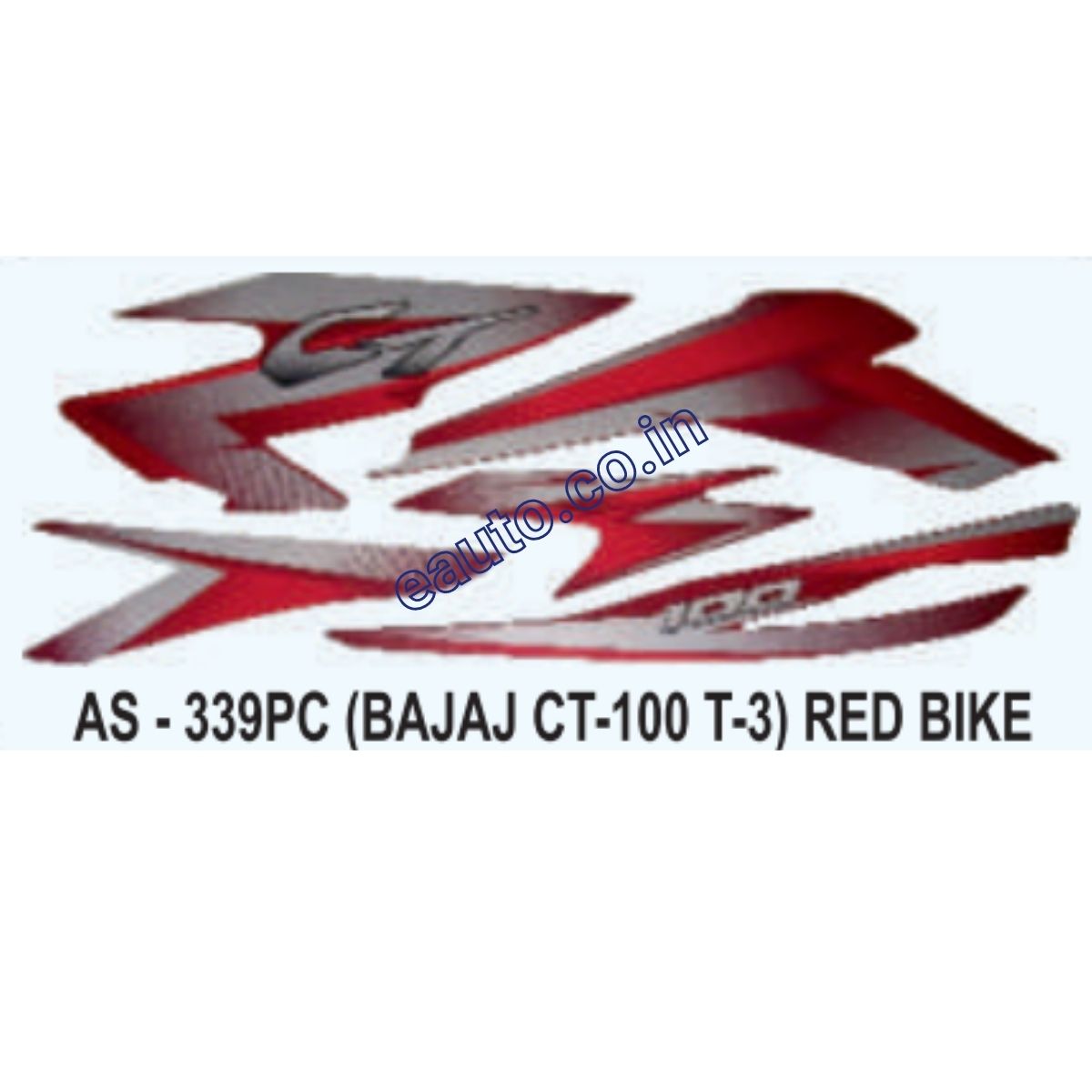 Graphics Sticker Set for Bajaj CT 100 | Type 3 | Red Vehicle | Both Sides