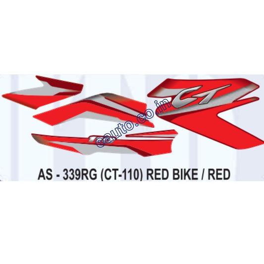 Graphics Sticker Set for Bajaj CT 110 | Red Vehicle | Red Sticker | Both Sides