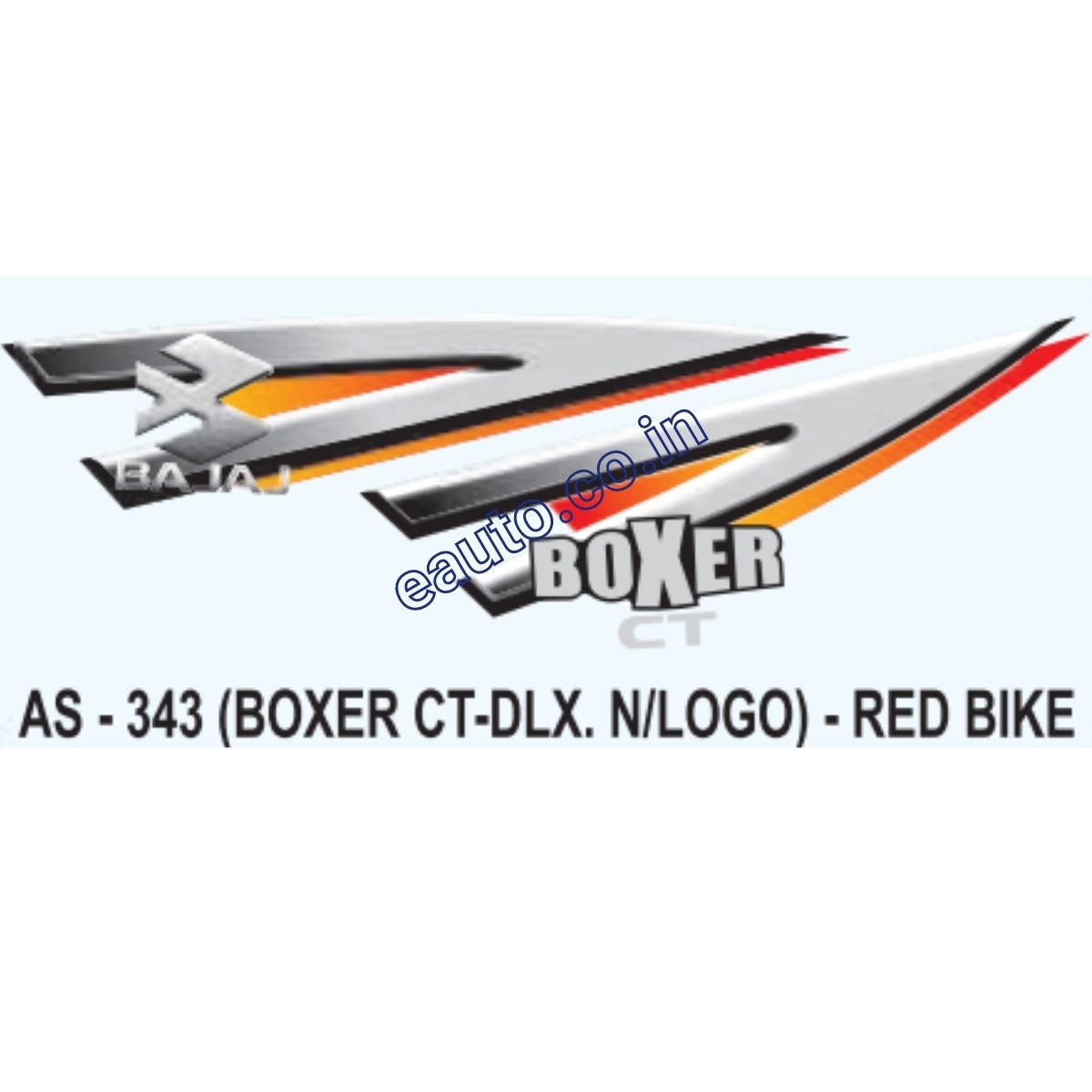 Graphics Sticker Set for Bajaj Boxer CT Deluxe | New Logo | Red Vehicle | Both Sides