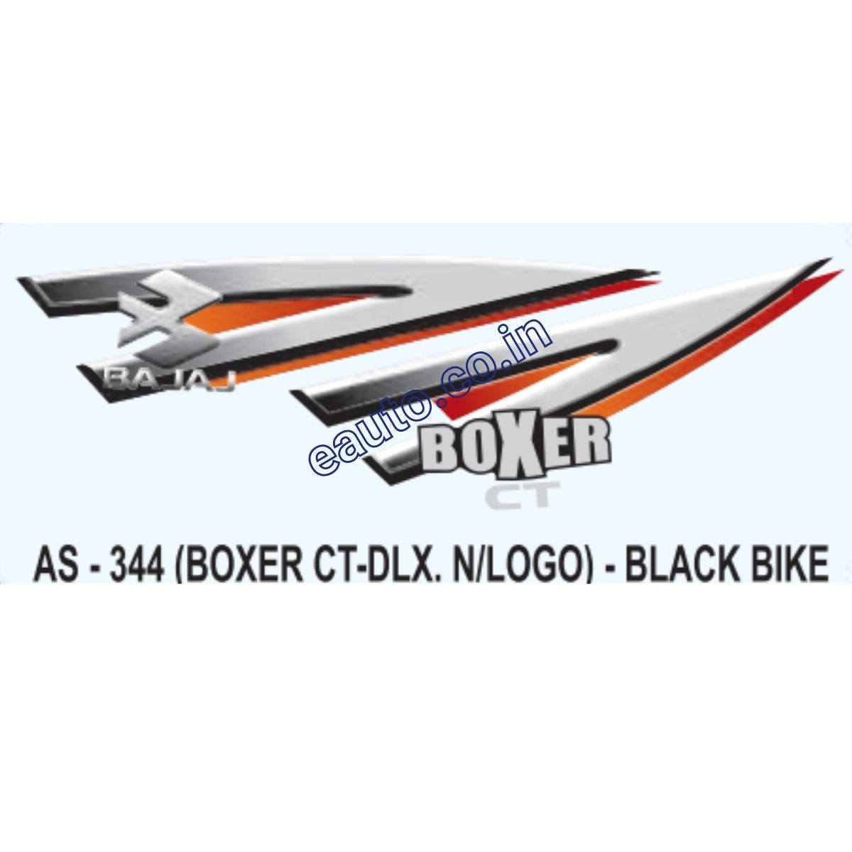 Graphics Sticker Set for Bajaj Boxer CT Deluxe | New Logo | Black Vehicle | Both Sides