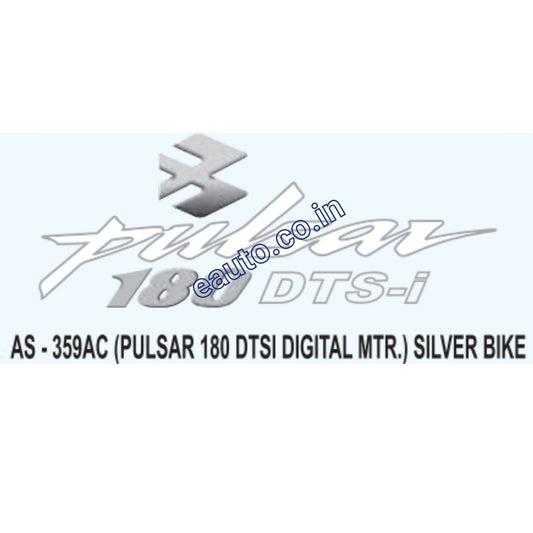 Graphics Sticker Set for Bajaj Pulsar 180CC DTSI | Digital Meter | Silver Vehicle | Both Sides