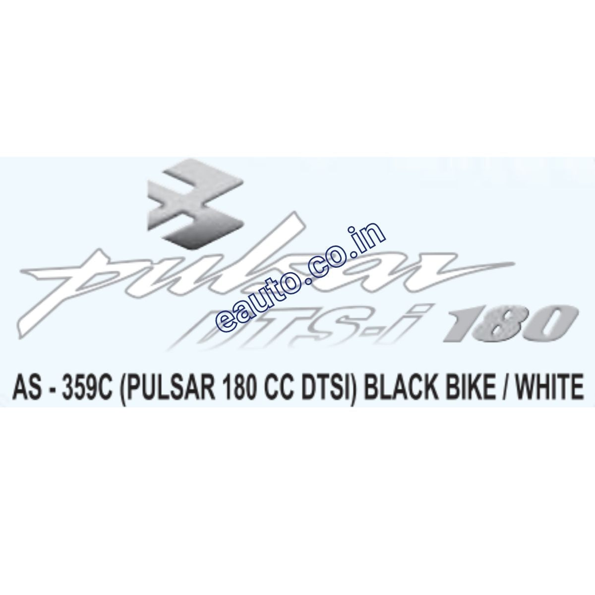 Graphics Sticker Set for Bajaj Pulsar 180CC DTSI | Analog Meter | Black Vehicle | White Sticker | Both Sides