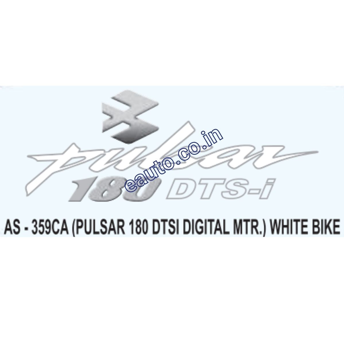 Graphics Sticker Set for Bajaj Pulsar 180CC DTSI | Digital Meter | White Vehicle | Both Sides