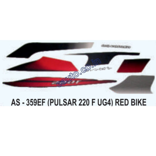 Graphics Sticker Set for Bajaj Pulsar 220 F UG4 | Red Vehicle | Both Sides