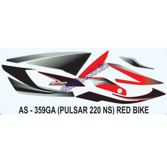 Graphics Sticker Set for Bajaj Pulsar NS 220 | Red Vehicle | Both Sides