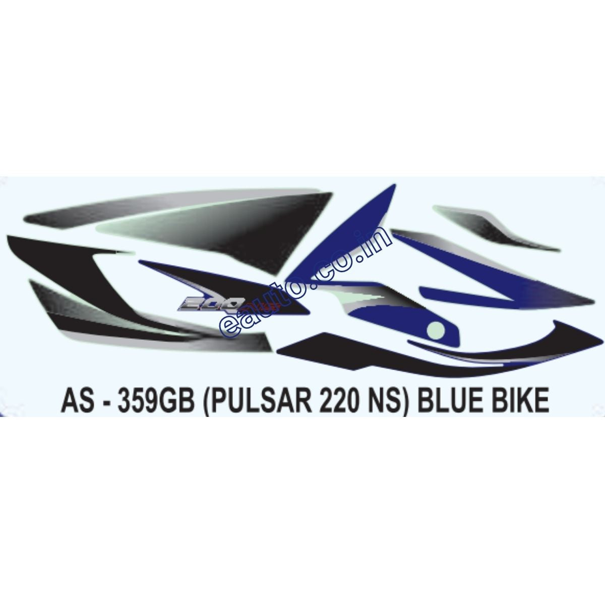 Graphics Sticker Set for Bajaj Pulsar NS 220 | Blue Vehicle | Both Sides