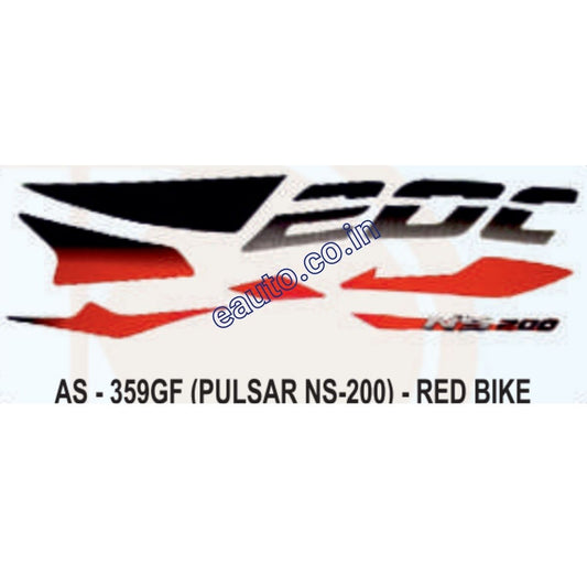 Graphics Sticker Set for Bajaj Pulsar NS 200 | Red Vehicle | Both Sides