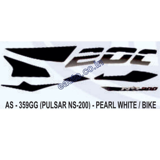 Graphics Sticker Set for Bajaj Pulsar NS 200 | Pearl White Vehicle | Both Sides