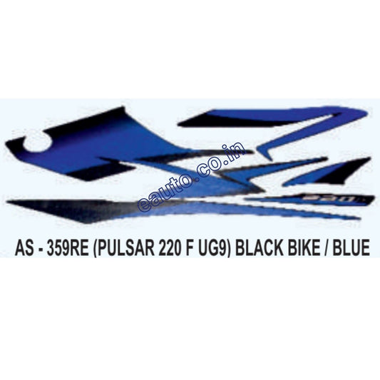 Graphics Sticker Set for Bajaj Pulsar 220 F UG9 | Black Vehicle | Blue Sticker | Both Sides