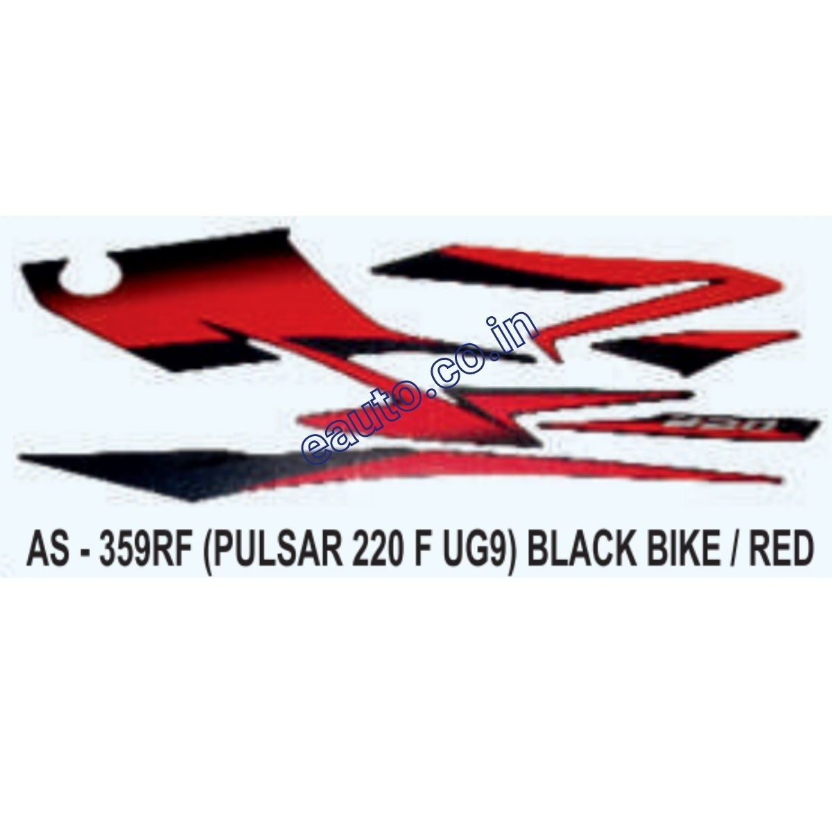 Graphics Sticker Set for Bajaj Pulsar 220 F UG9 | Black Vehicle | Red Sticker | Both Sides