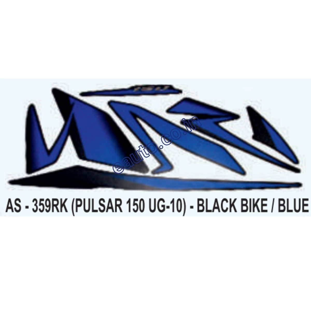 Graphics Sticker Set for Bajaj Pulsar 150 UG10 | Black Vehicle | Blue Sticker | Both Sides