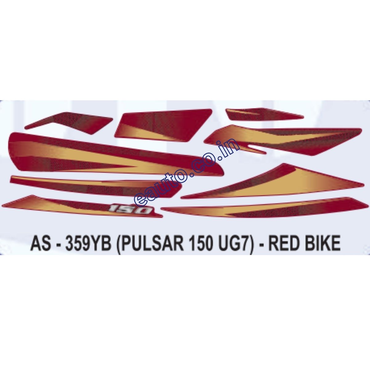 Graphics Sticker Set for Bajaj Pulsar 150 UG7 | Red Vehicle | Both Sides