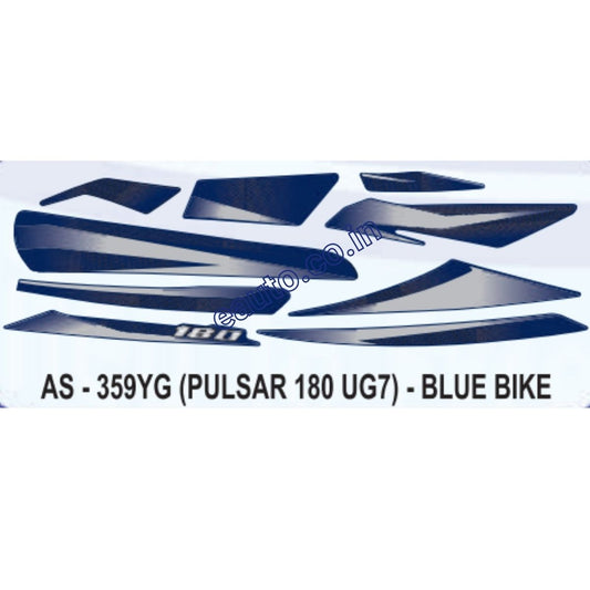 Graphics Sticker Set for Bajaj Pulsar 180 UG7 | Blue Vehicle | Both Sides