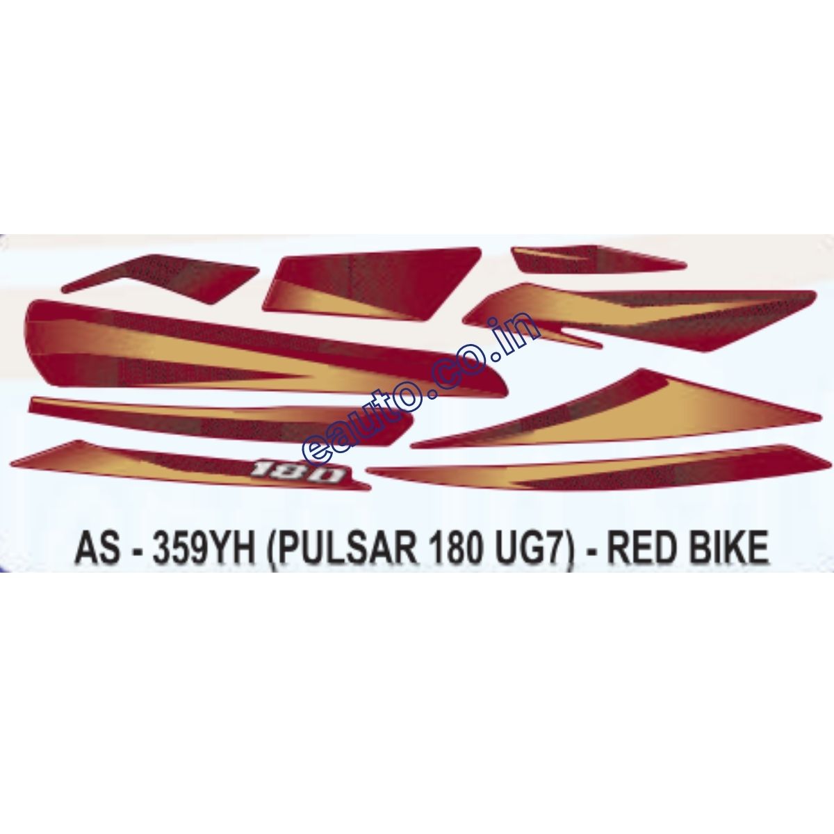 Graphics Sticker Set for Bajaj Pulsar 180 UG7 | Red Vehicle | Both Sides