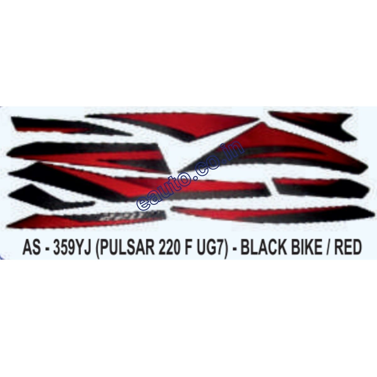 Graphics Sticker Set for Bajaj Pulsar 220 F UG7 | Black Vehicle | Red Sticker | Both Sides