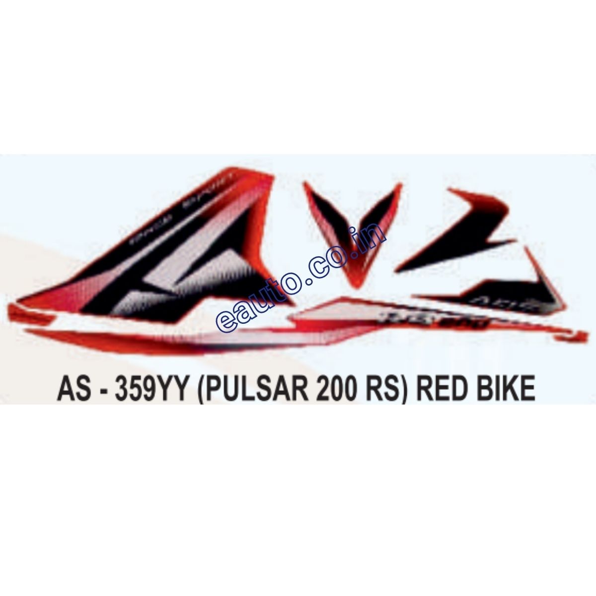 Graphics Sticker Set for Bajaj Pulsar RS 200 | Red Vehicle | Both Sides