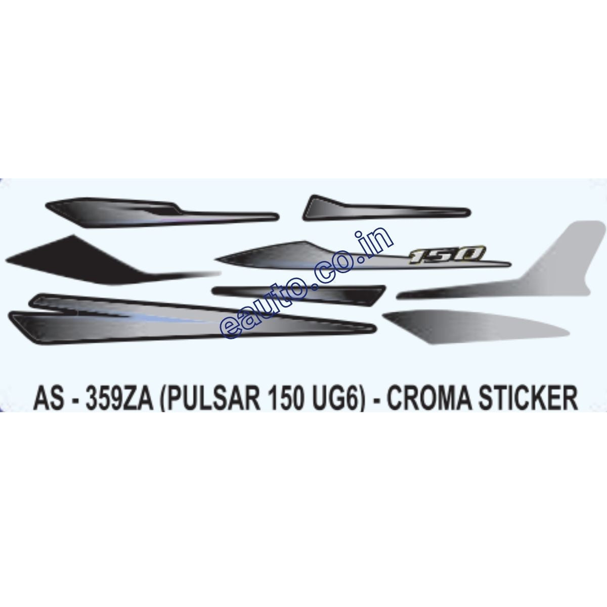 Graphics Sticker Set for Bajaj Pulsar 150 UG6 | Chrome Sticker | Both Sides