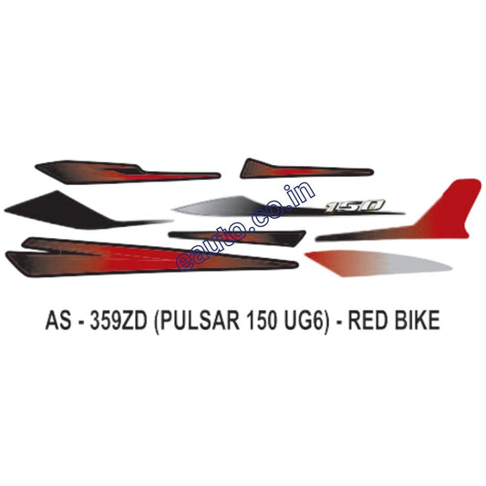 Graphics Sticker Set for Bajaj Pulsar 150 UG6 | Red Vehicle | Both Sides