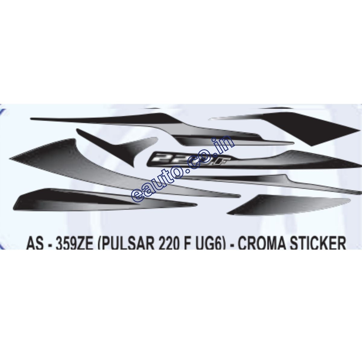 Graphics Sticker Set for Bajaj Pulsar 220 F UG6 | Chrome Sticker | Both Sides