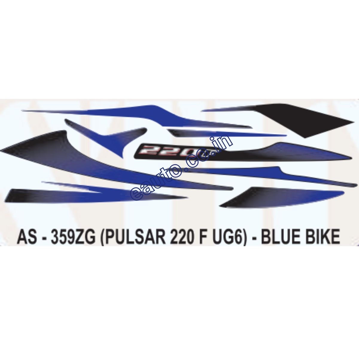 Graphics Sticker Set for Bajaj Pulsar 220 F UG6 | Blue Vehicle | Both Sides