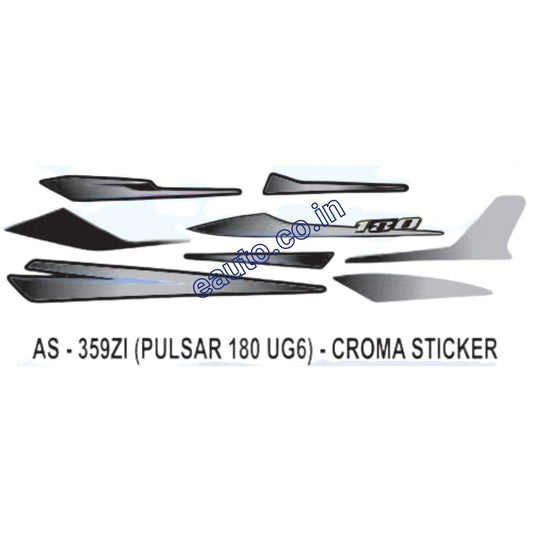 Graphics Sticker Set for Bajaj Pulsar 180 UG6 | Chrome Sticker | Both Sides