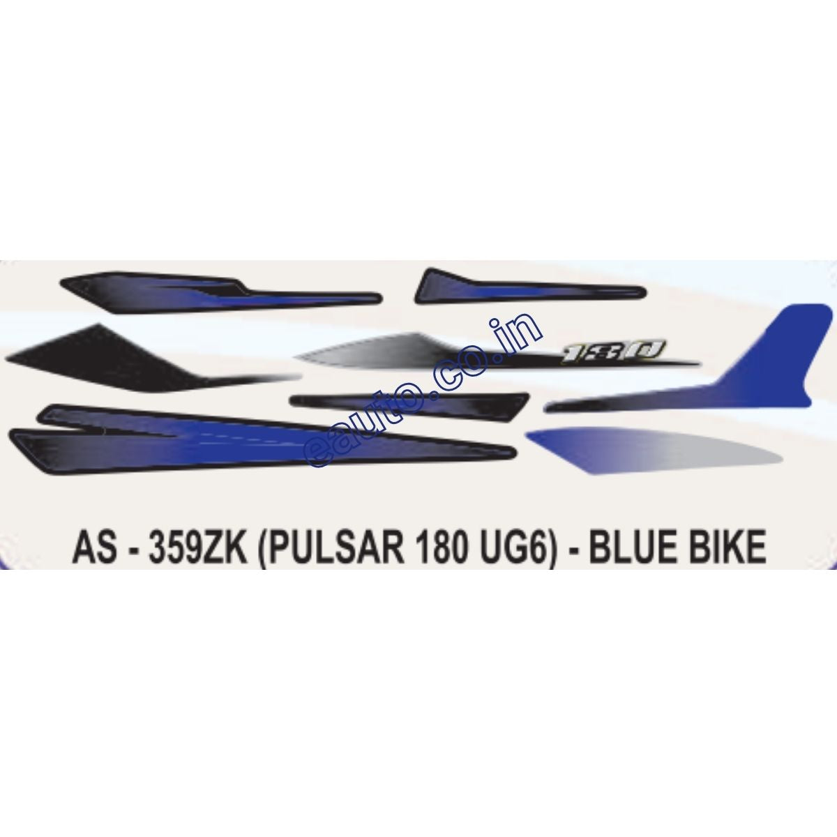 Graphics Sticker Set for Bajaj Pulsar 180 UG6 | Blue Vehicle | Both Sides