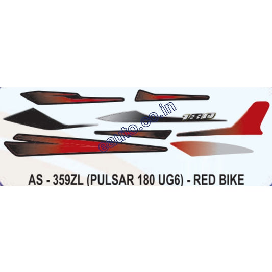 Graphics Sticker Set for Bajaj Pulsar 180 UG6 | Red Vehicle | Both Sides