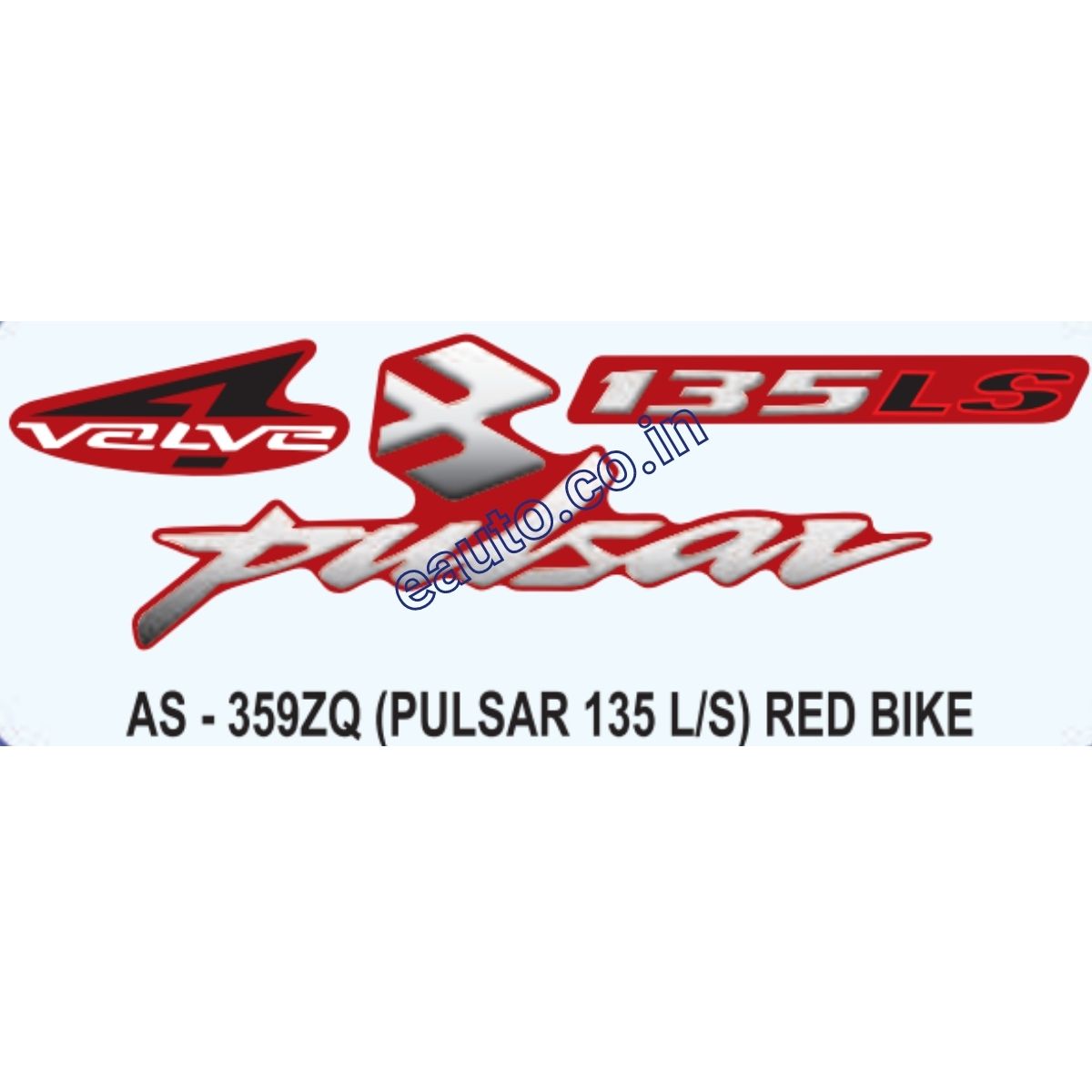 Graphics Sticker Set for Bajaj Pulsar 135 LS | 4 Valve | Red Vehicle | Both Sides