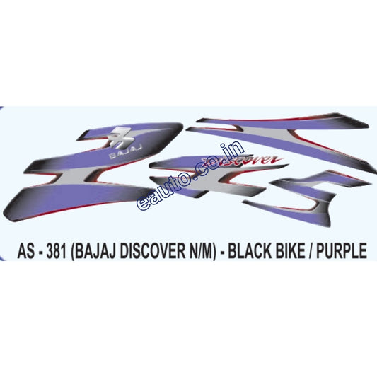 Graphics Sticker Set for Bajaj Discover | New Model | Black Vehicle | Purple Sticker | Both Sides