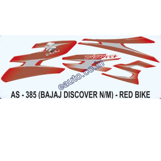 Graphics Sticker Set for Bajaj Discover | New Model | Red Vehicle | Both Sides