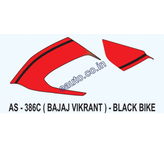 Graphics Sticker Set for Bajaj Vikrant | Black Vehicle | Red Sticker | Both Sides